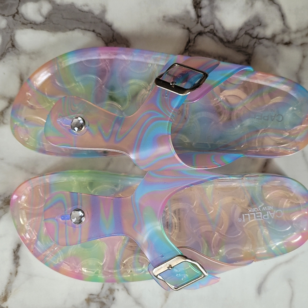 Groovy Tie Dye Paint Birk Jelly Sandals